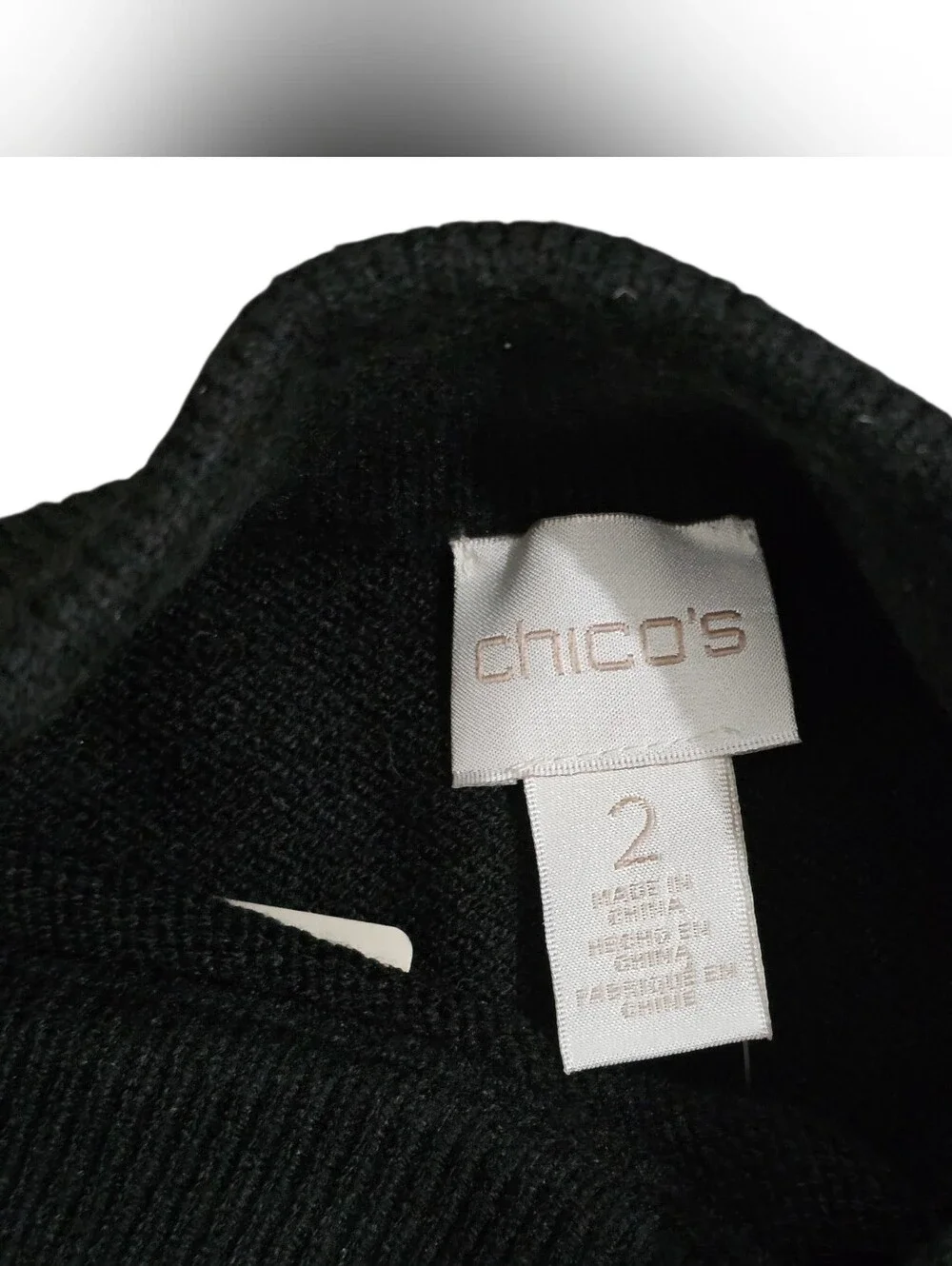 Chico's Black & Red Striped Knit Cowl Neck Pullover Sweater Long Sleeve 2 NEW